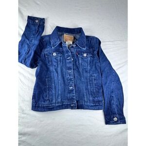Levi Denim Jacket Kids 10-12 Blue Excellent Trucker Cotton Medium Wash Coat